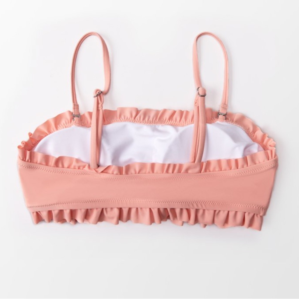 NEW•XL•PINK JUST PEACHY RUFFLED SWIM TOP - Picture 5 of 9